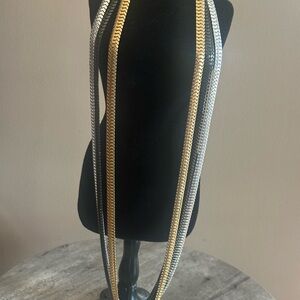 Elegant Gold and Silver Chain Necklace